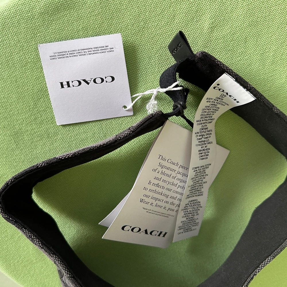 COACH SIGNATURE VISOR:NWT BLACK SIGNATURE C0976 - Picture 9 of 12